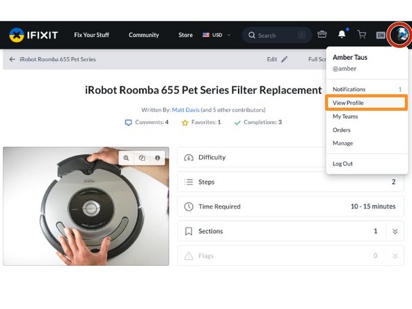 How to Favorite a Guide, Viewing Your Profile Page: step 3, image 1 of 1