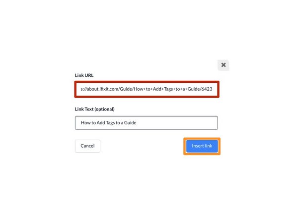 How to Create a Link, Insert Link URL: step 3, image 1 of 2
