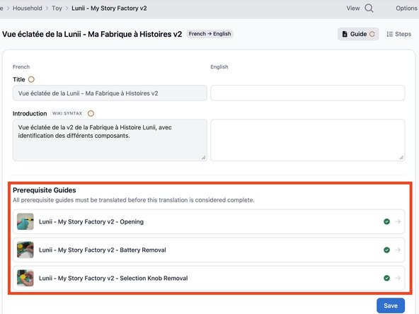 How to Manually Translate Guides, Translating eventual prereqs: step 3, image 1 of 1