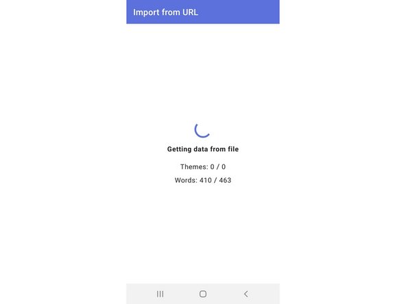 Importing the iFixit Technical Glossary into "WordTheme" (Android), Dictionary data is imported: step 4, image 1 of 2