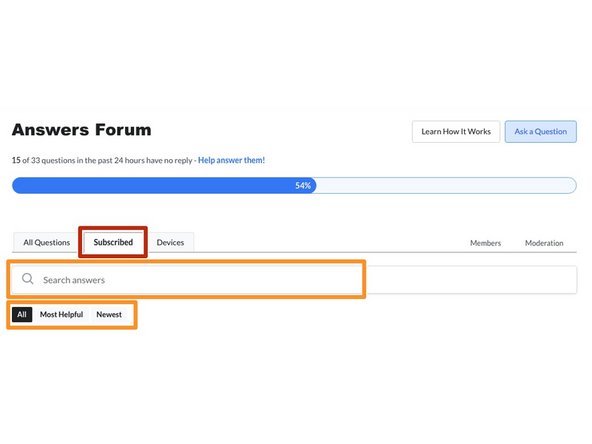 How to Navigate Answers, Subscribed: step 3, image 1 of 1