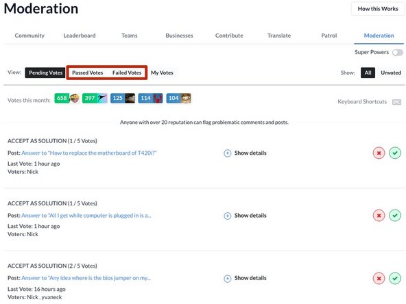 How to Pass or Fail a Moderation Vote, Recent Passed/Failed Votes: step 6, image 1 of 1
