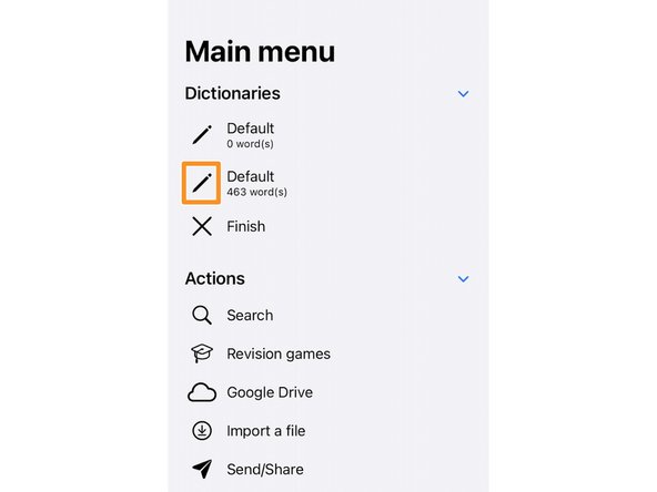 Importing the iFixit Technical Glossary into "WordTheme" (iOS), Renaming your dictionary: step 4, image 2 of 3
