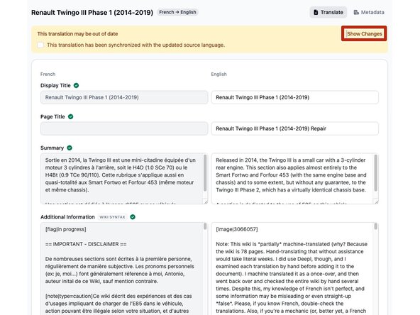How to Manually Translate Wikis, Update a wiki translation: step 5, image 1 of 3