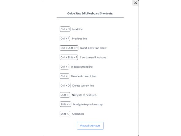 How to Create a Guide, Keyboard Shortcuts: step 7, image 2 of 2