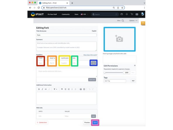 How to Create an Item Page, Add Details: step 3, image 1 of 1