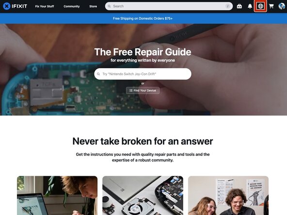 How to View iFixit in Multiple Languages, How to View iFixit in Multiple Languages: step 1, image 1 of 2
