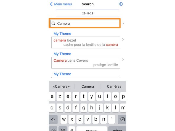 Importing the iFixit Technical Glossary into "WordTheme" (iOS), Searching for a term: step 6, image 2 of 3