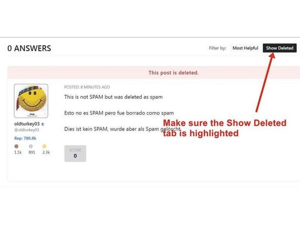 How to correct erroneous spam decisions: step 3, image 1 of 3