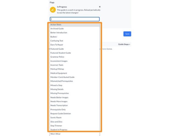 How to Flag Prerequisite Guides, Add a Flag: step 2, image 2 of 3