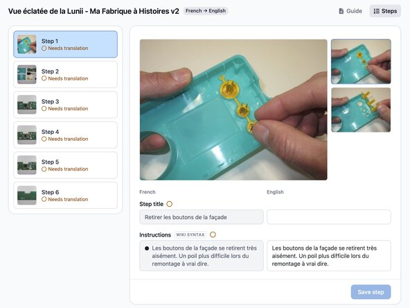 How to Manually Translate Guides, Translating Guide Steps: step 4, image 1 of 1