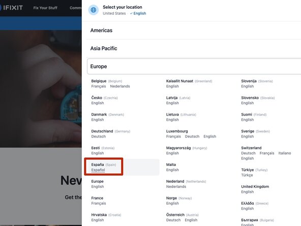How to View iFixit in Multiple Languages: step 2, image 1 of 2