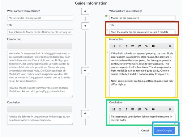 How to Manually Translate Guides, Translating the different introduction fields: step 6, image 1 of 1