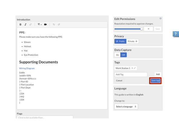 How to Add Tags to a Guide: step 3, image 1 of 1