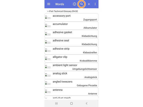 Importing the iFixit Technical Glossary into "WordTheme" (Android): step 6, image 2 of 3