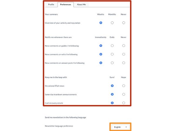 How to Update Email Preferences: step 3, image 1 of 1