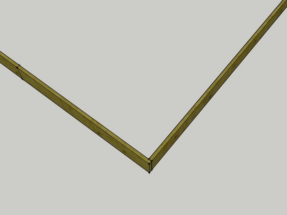 The 14' long board is placed between the two long sides, as shown in the close-up of the corner in the second image.