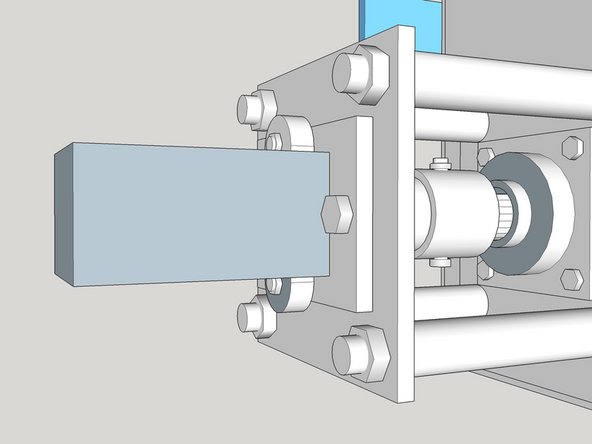 Attach the 4 further nuts to clamp the motor to the tubes, and the tubes against p23, in a sandwich