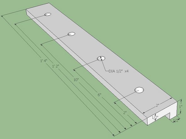 Cut an piece of angle iron according to the dimensions shown.