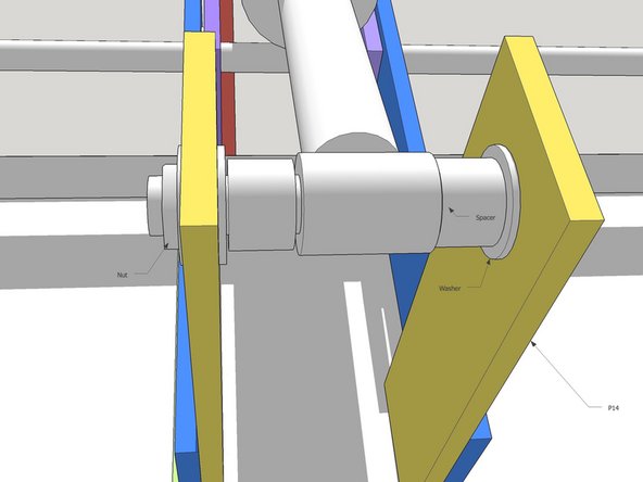 Rotate the cylinder about the base etc to get the first P14 strut in position. it should be flat against the inside of P33. tack in place, ensure it is perpendicular to the lid with a set square and finish welding