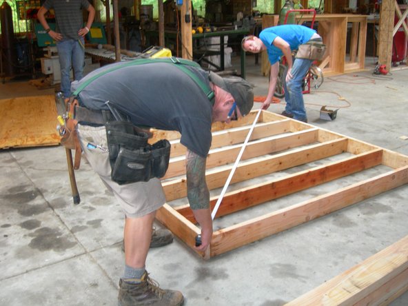 Before screwing on the floor decking on to your frame, make sure the frame is square by checking the two diagonals and adjusting the frame until both are the same measurement.