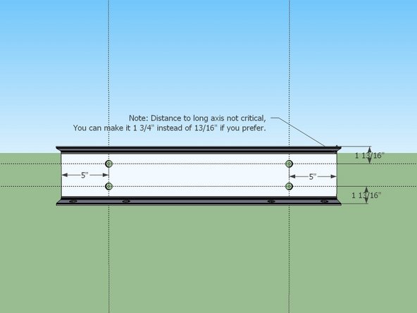 Mark and center punch the 4 holes on the face of the U-channel.
