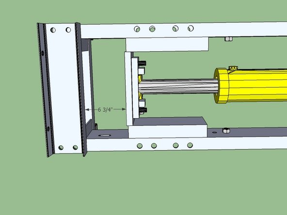 Place the assembled cylinder lying down so that the press feet are between the spacers. You need to insure that the vertical height is correct, and that the cylinder is centered.