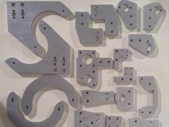 Mounts for various parts. You can see job file (DXF) - MechParts v14.01 (dxf) at http://www.lasersaur.com/manual/rev14.01