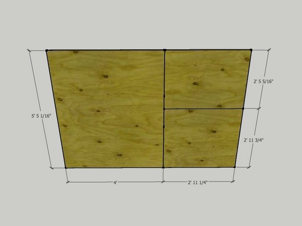 Cut pieces of plywood for the exterior as shown in the image.