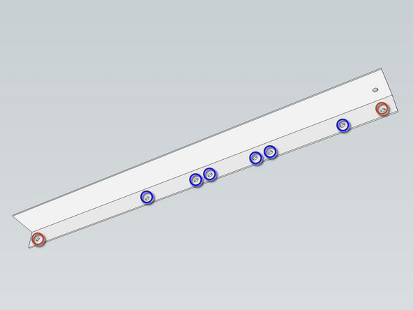 Two total 3/4” diameter holes at 2” and 70.”