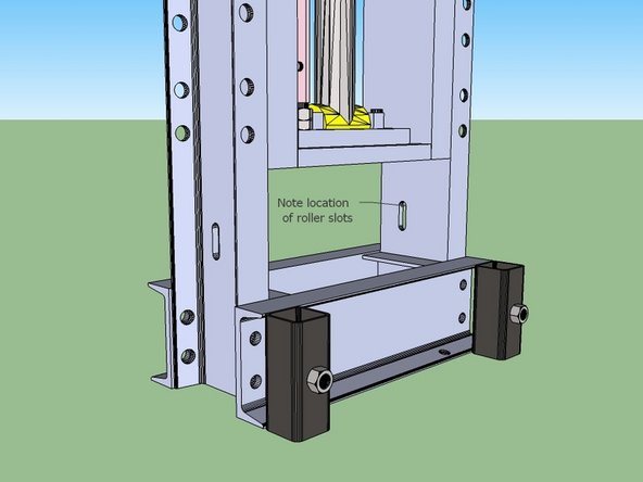 Position them on the upper horizontal members as shown.