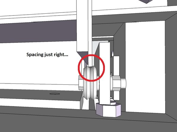 If for some reason the rails and the rollers aren't spaced properly (the guides need to be closer or further apart) remove one of the guides and switch out the spacer on it to one that will space them properly.