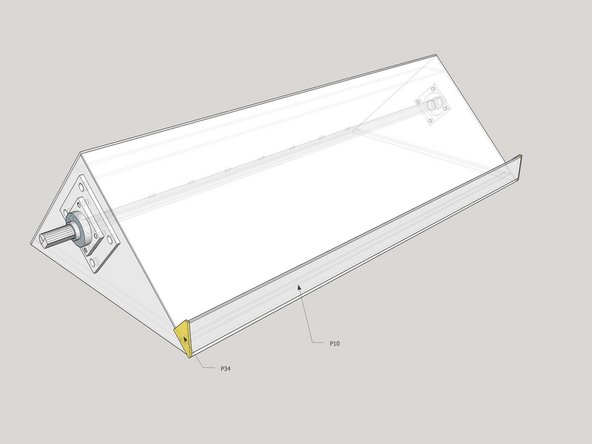 Tack the P10 Quick Attach Lip on vertically so that it is flush with the ends, and its long  edge runs along P1 for a strong weld.