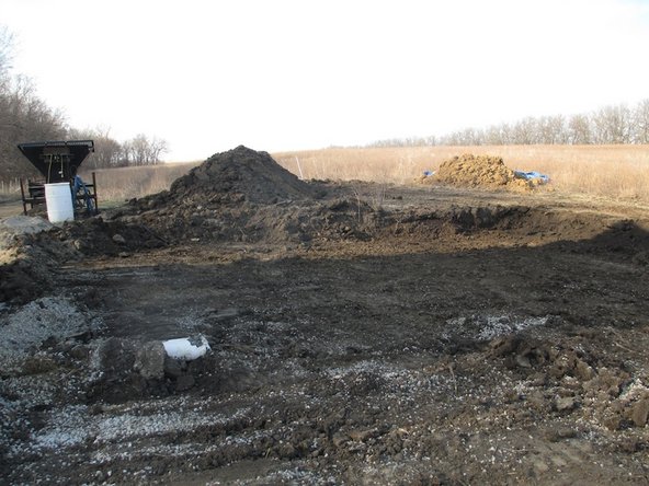 Clear vegetation from the site. We used the OSE pulverizer on the Life Trac 6.