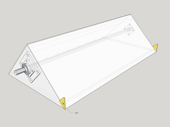 Tack 2x P34 ends onto the outside of the bucket