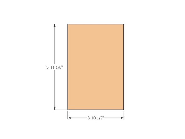 Measure and mark 5'11-1/8" up one side of the OSB and over 3'10-1/2".  Cut the module's exterior sheathing using a 7-1/4" circular saw.