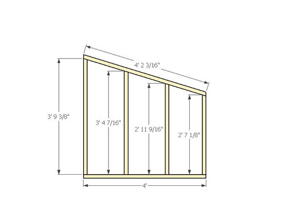Simultaneously, use the other two people in your group to assemble the framing pieces using two 3-1/8" construction screws per connection, screwing perpendicular to the bottom plate and top diagonal pieces.