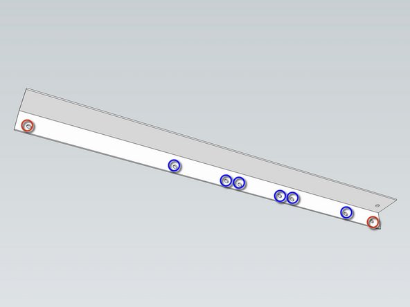 Six total 13/16” diameter holes at 27", 37", 39 3/4", 48 1/4", 51", and 63 1/2".
