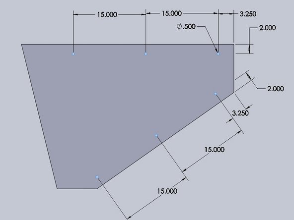 Punch all of the holes shown in the side pieces and dirt deflector plate.