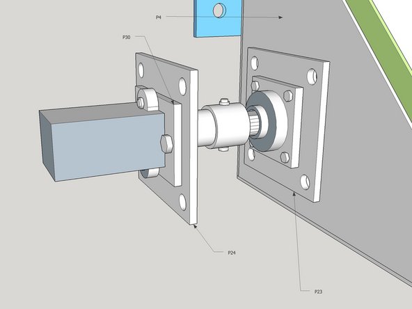 Fit the motor and coupler to the main rotor shaft, P21