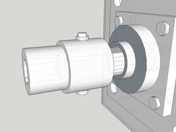 Attach the coupler on the motor to the drive shaft with the 1/2" x 4"bolt.