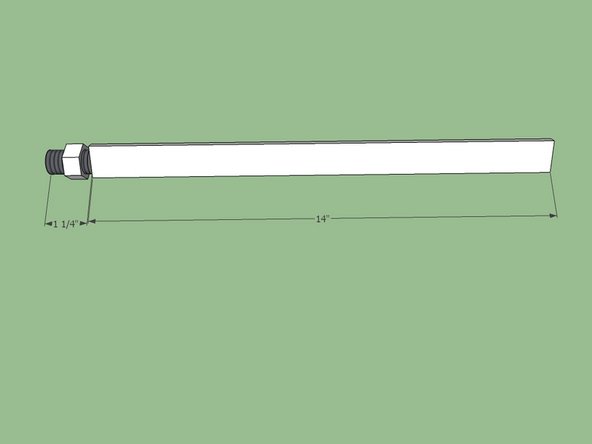 Weld the flatbar to the 1.25" piece of threaded rod.