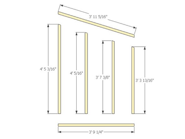 Use two people to make the proper cuts at the dimensions in the graphic at a 17 degree angle