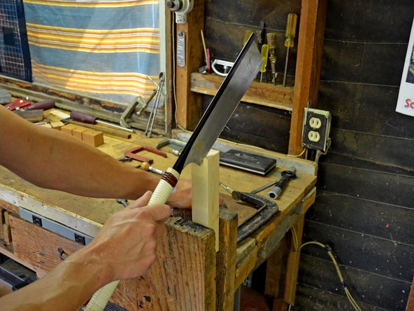 A dozuki cuts only in one direction -- on the pull stroke. You can push the saw through your workpiece, but only apply pressure when pulling towards you.