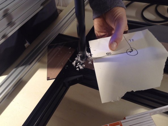 For the second panel, cut edges with dremel tool and then drill out a 16 mm hole, in location as shown.