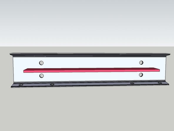 Place the 1/2"x3"x24" flats on the drawer members centered as shown.