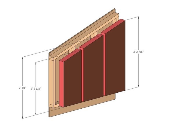 Insert R13 fiberglass insulation batts
