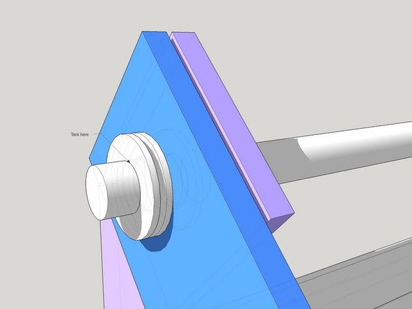 Take out the shaft enough to give some clearance on the left end (End nearest to motor). Weld one of the end washers on, staying clear of the second washer.