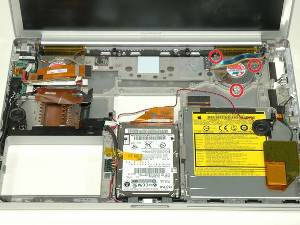 PowerBook G4 Aluminum 15" 1.5-1.67 GHz Right Fan Replacement: step 23, image 1 of 1