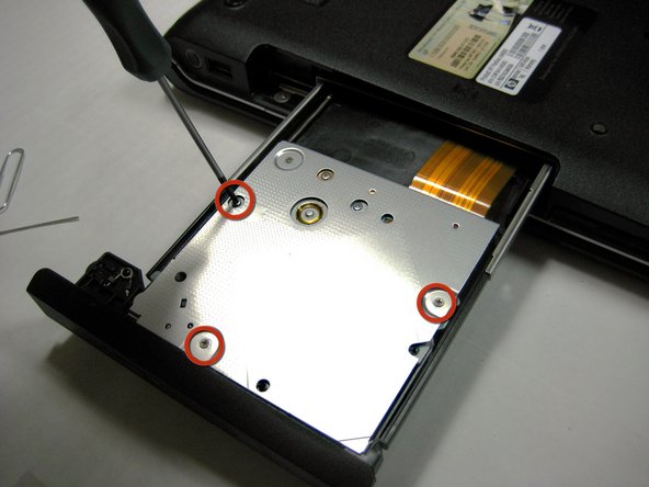 HP Pavilion dv6000 Optical Drive Assembly Replacement: step 3, image 1 of 2